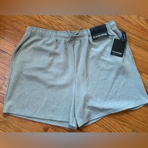 & Everything Gray Elastic Waist Shorts